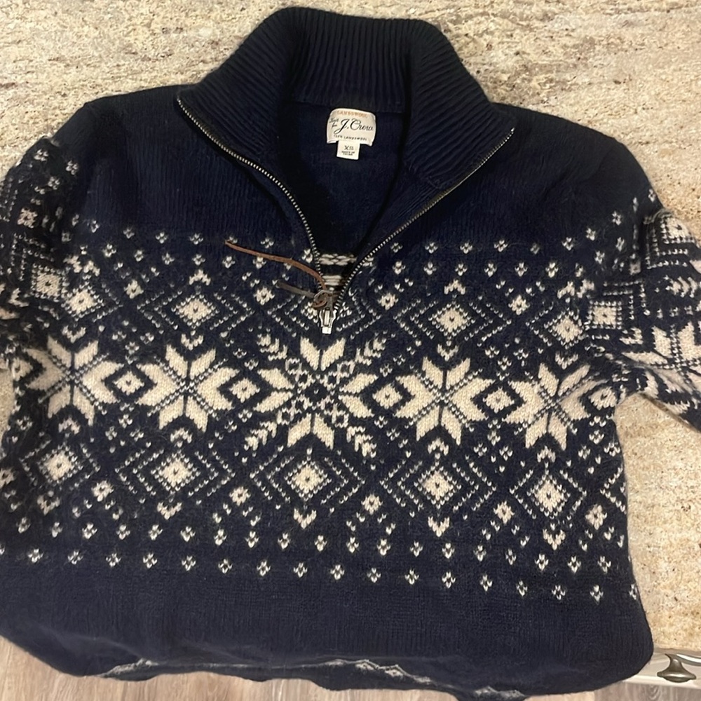 J. Crew Fair Isle lambswool quarter-zip sweater